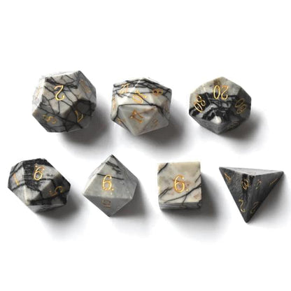 DnD Dice Set - Gemstone Black Netting Stone  Dice Set - Gemstone sold by DoubleHitShop