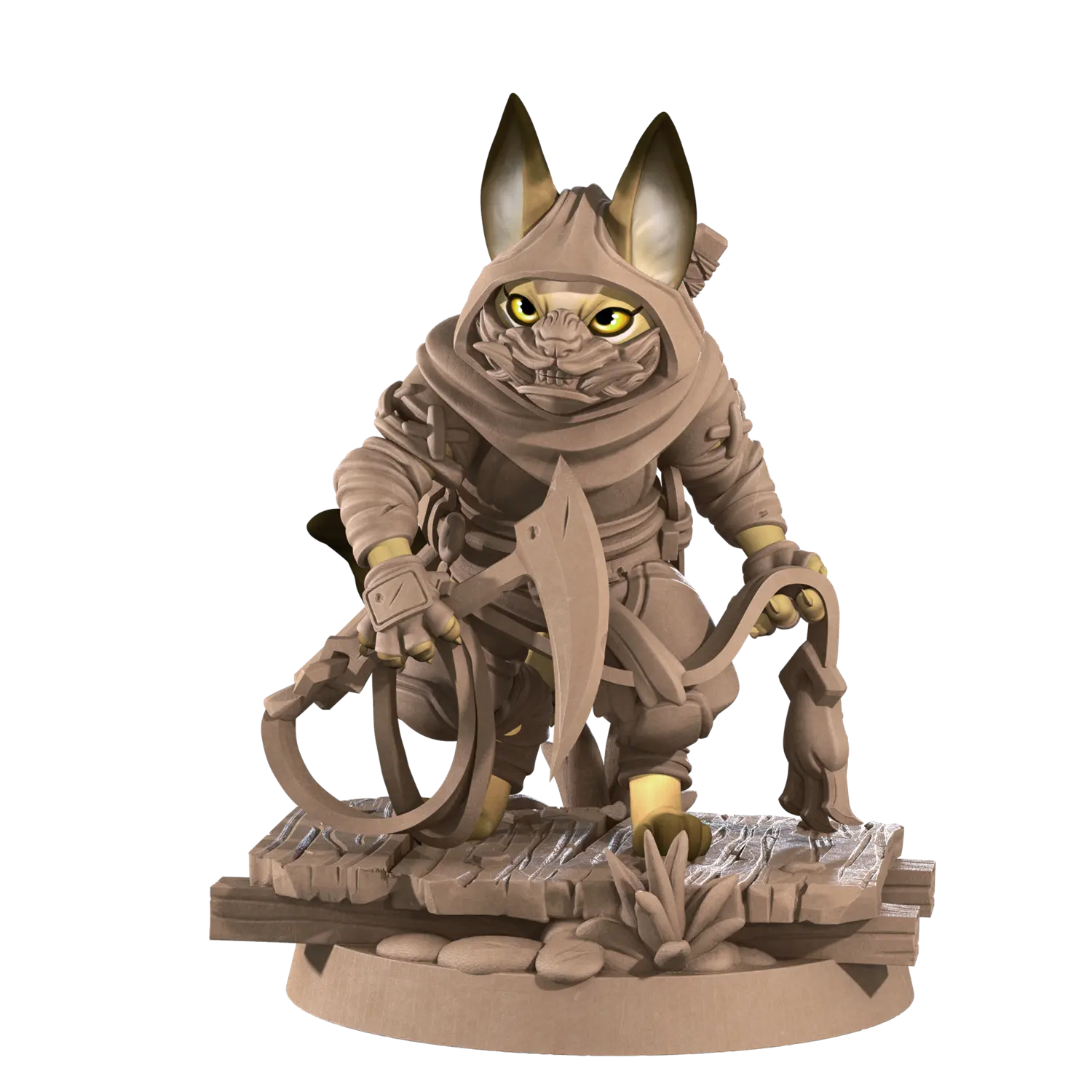 DnD Miniature - Rogue - Tabaxi Alisher 01 Miniature - Rogue - Tabaxi sold by DoubleHitShop