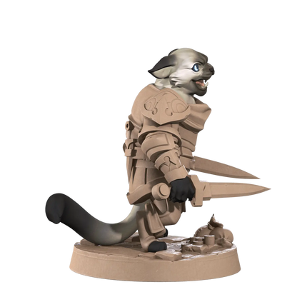 DnD Miniature - Rogue - Tabaxi Sylas  Miniature - Rogue - Tabaxi sold by DoubleHitShop