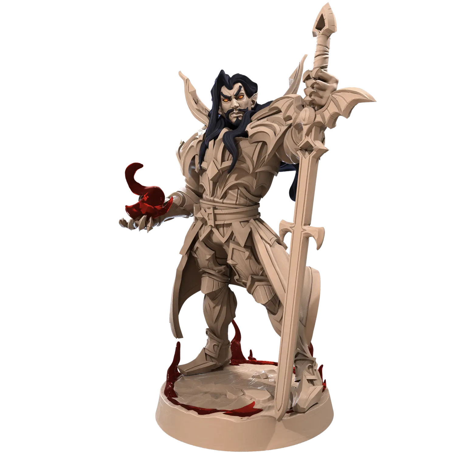 DnD Elf - Fighter - Miniature - Monsters - Paladin - Vampires Lucius Nightshade  Elf - Fighter - Miniature - Monsters - Paladin - Vampires sold by DoubleHitShop