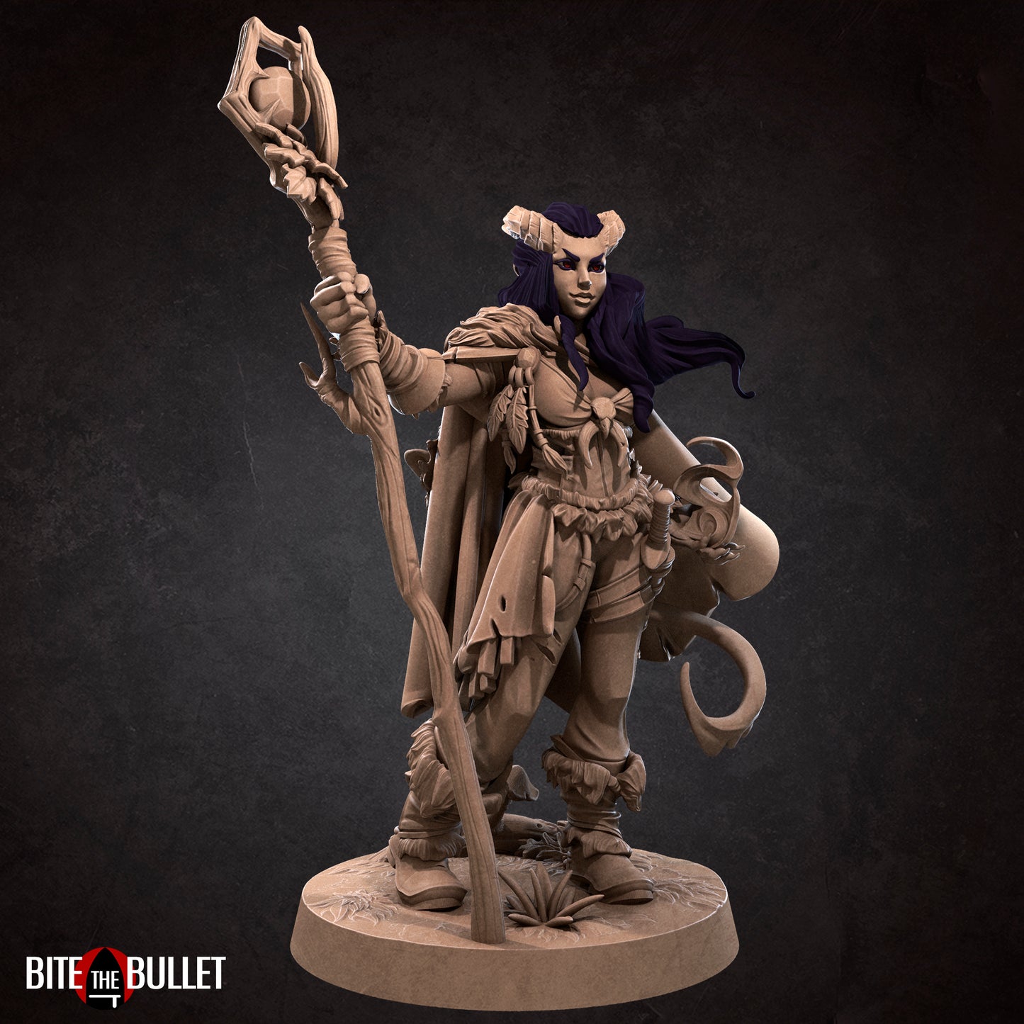 Miniature Druid Miniature Priest Sorcerer Tieflings Wizard Liria Shadowleaf by Double Hit Shop