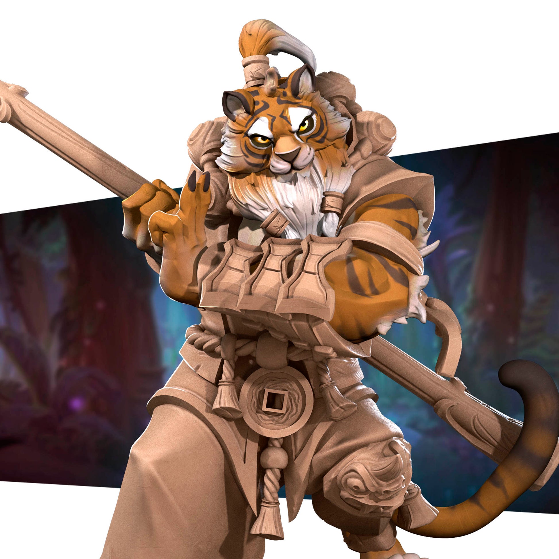 DnD Miniature - Monk - Tabaxi Ajax 01 Miniature - Monk - Tabaxi sold by DoubleHitShop