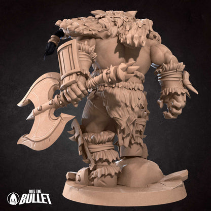 DnD Barbarian - Fighter - Miniature - Orc Tharok  Barbarian - Fighter - Miniature - Orc sold by DoubleHitShop