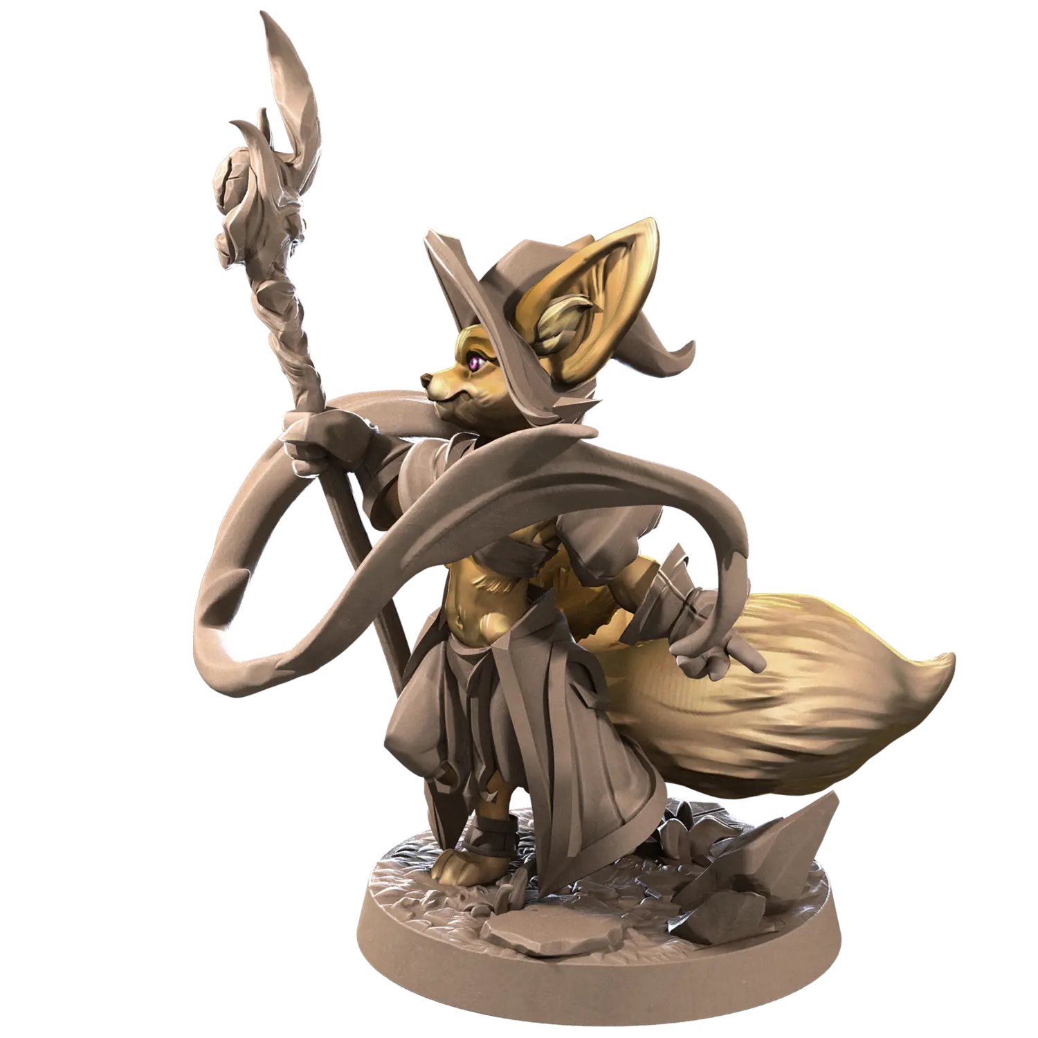 DnD Druid - Foxfolks - Miniature - Priest - Sorcerer - Wizard Willow  Druid - Foxfolks - Miniature - Priest - Sorcerer - Wizard sold by DoubleHitShop