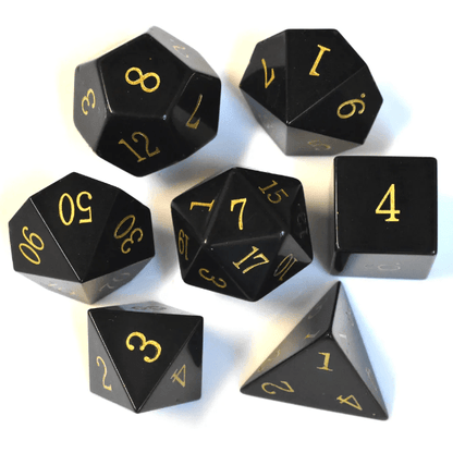 DnD Dice Set - Gemstone Obsidian  Dice Set - Gemstone sold by DoubleHitShop