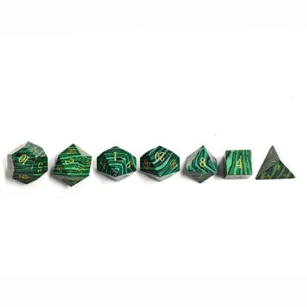 DnD Dice Set - Gemstone Green Malachite  Dice Set - Gemstone sold by DoubleHitShop