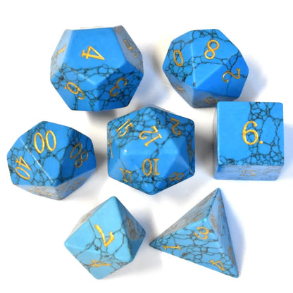 DnD Dice Set - Gemstone Turquoise  Dice Set - Gemstone sold by DoubleHitShop
