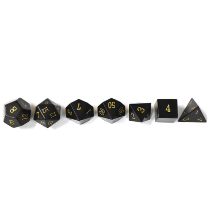 DnD Dice Set - Gemstone Obsidian  Dice Set - Gemstone sold by DoubleHitShop