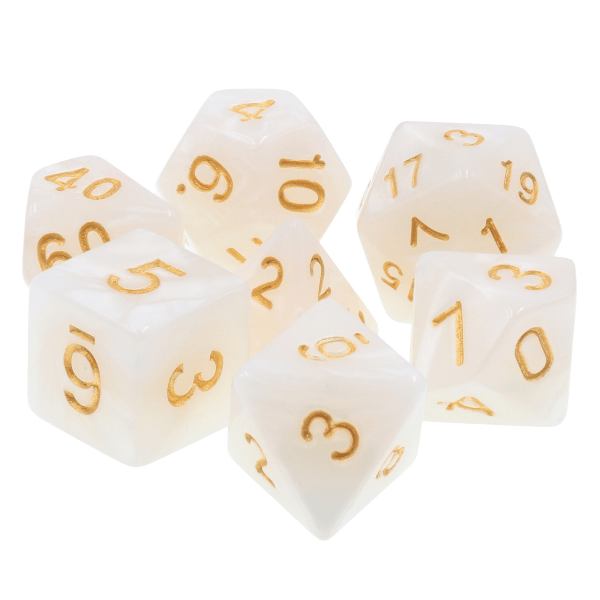 Dice Set Acrylic Dice Set Pearl Dice Set by Double Hit Shop